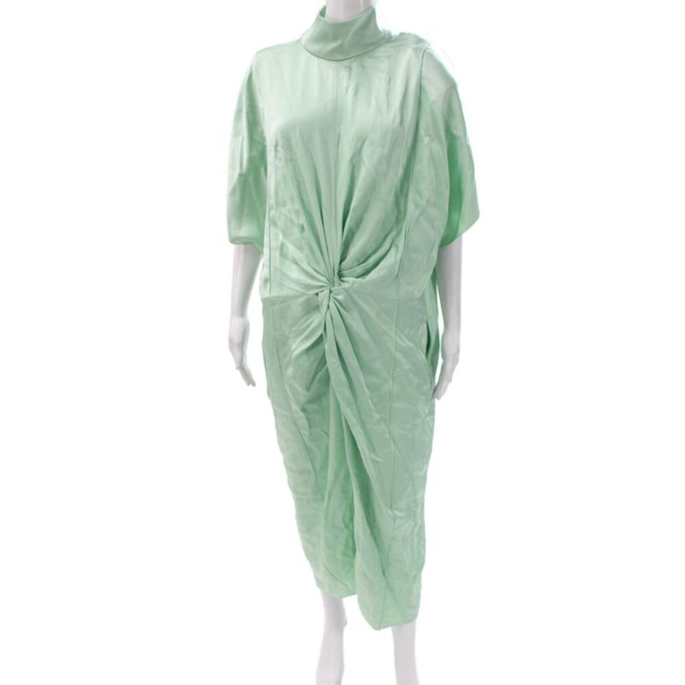 Stella McCartney Women Shift Dress Green Viscose Short Sleeve Size 48